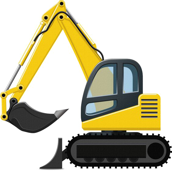 Excavator Backhoe Clip Art - Construction Equipment Clip Art (564x561)