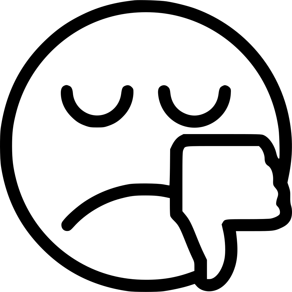 Thumbs Down Comments - Smiley Face Thumbs Down Black And White (980x980)