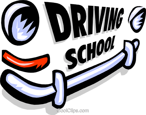 Driving School Sign Royalty Free Vector Clip Art Illustration - Driving Lessons Clip Art (480x379)