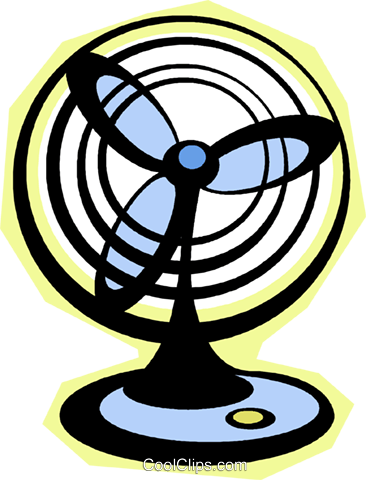 Electric Fan Royalty Free Vector Clip Art Illustration - Ventilador Vetor Png (366x480)
