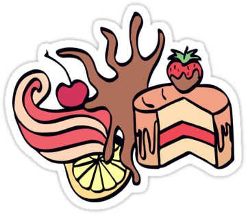 Cake With Chocolate And Cherry, Cream Swirl And Lemon - Cherry (375x360)