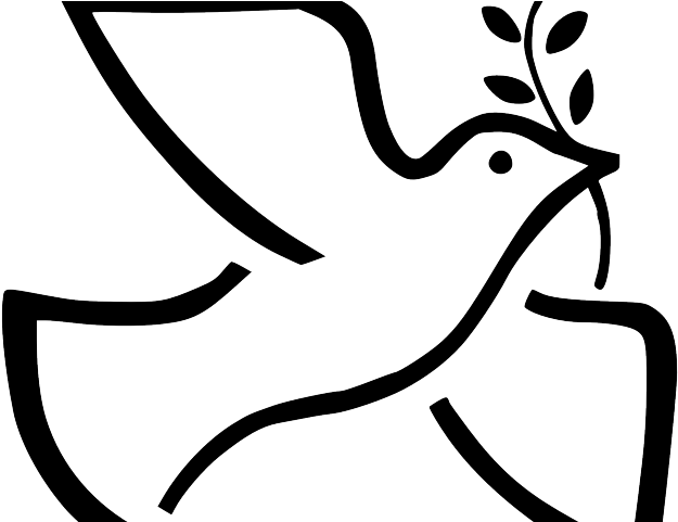 Funeral Clipart Prayer Hand - Black And White Peace Dove (640x480)