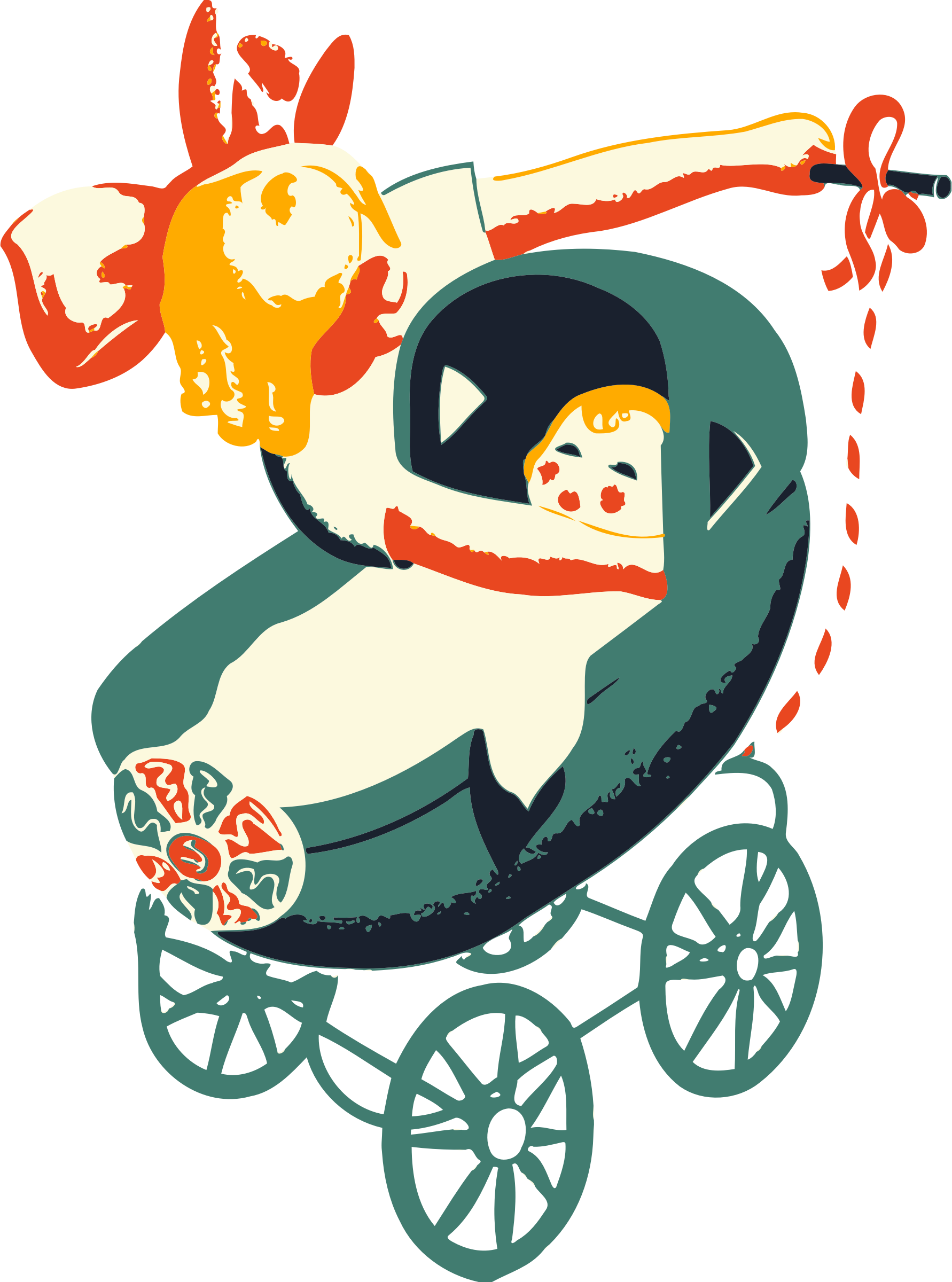 Clip Art Girl 29, Buy Clip Art - Baby Transport (1782x2400)