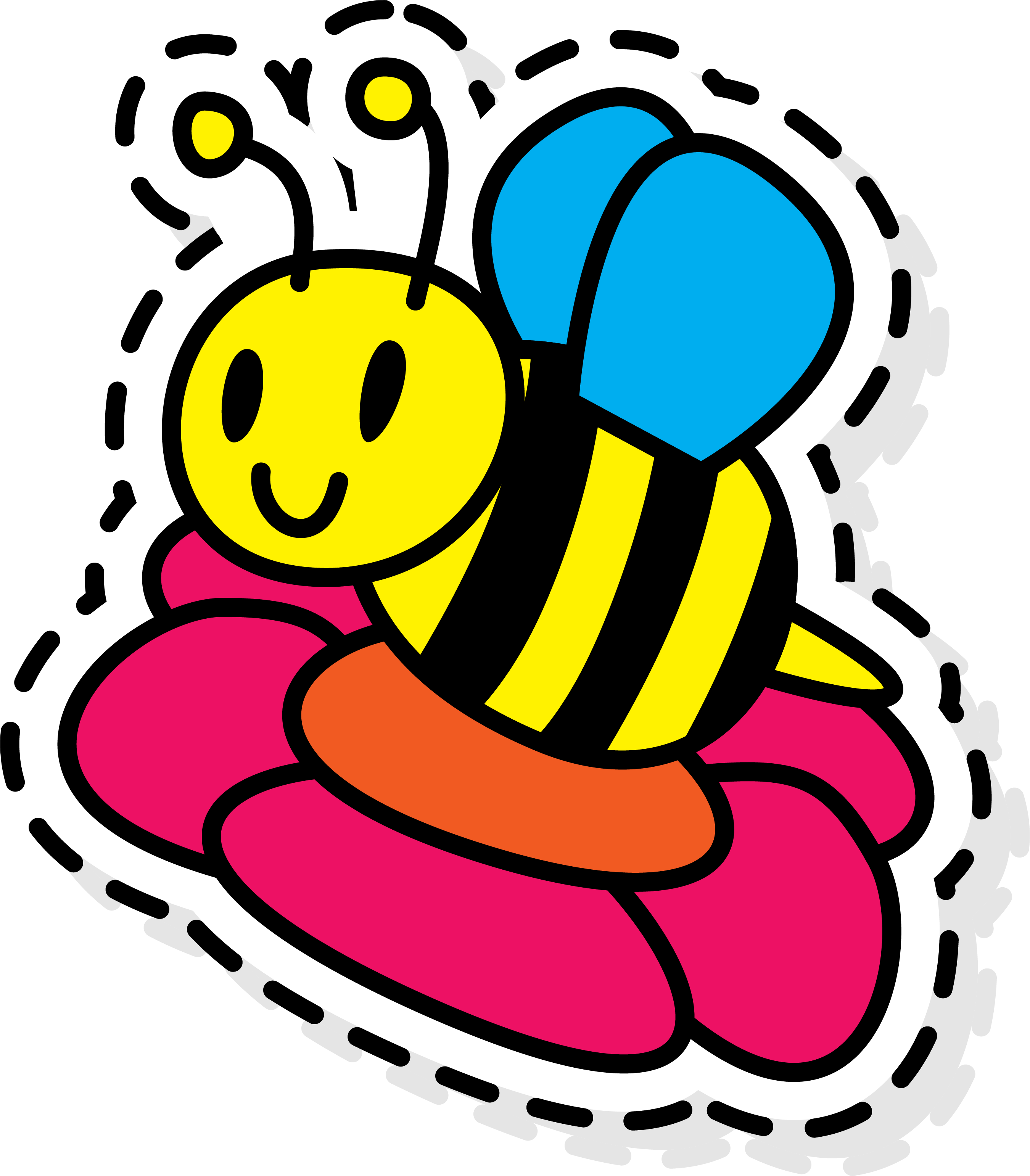 Apidae Paper Clip Art - Abeja De Colores (2700x3083)