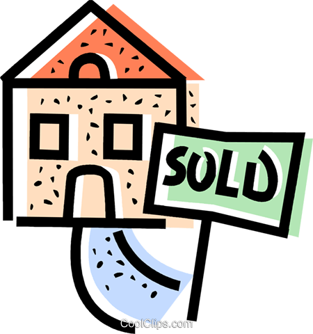 House With A Sold Sign In The Front Yard Royalty Free - Clip Art (450x480)
