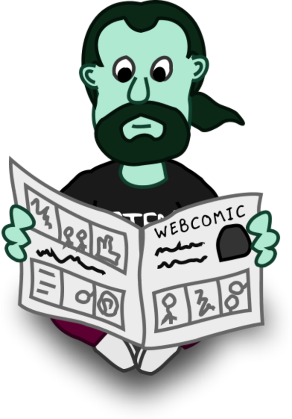 Man Reading Newspaper Cartoon - Cartoon Man Reading Newspaper Free (600x859)