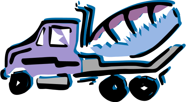 Cement Truck Vector Icon Illustration Clipart Free - Cement Truck Wall Clock (600x330)