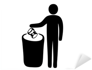 Pictogram Of Man Putting Garbage In Dustbin Sticker - Keep The Environment Clean (400x400)