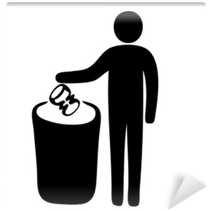 Pictogram Of Man Putting Garbage In Dustbin Wall Mural - Keep The Environment Clean (400x400)