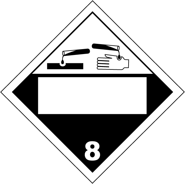 Blank Corrosive Class 8 Placard - Hazmat Class 8 Corrosive Substances (600x596)