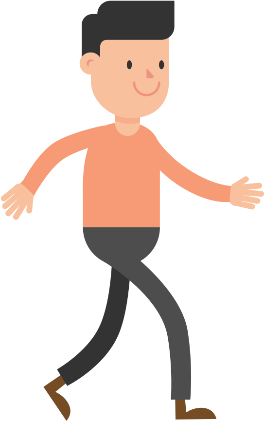 Open - Png Cartoon Person Walking (2000x1125)