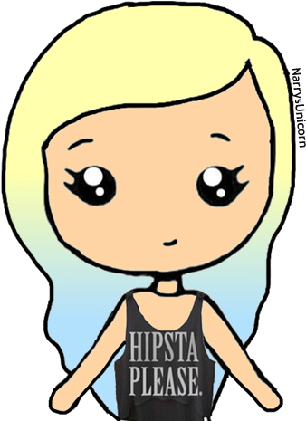 Cute Dip Dyed Instagram Girl Chibi Png By Narrysunicorn - Cartoon Girl Head With Clear Background (471x465)