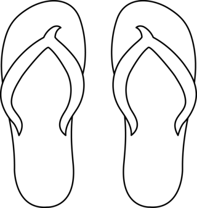 Flip Flops Line Art - Flip Flop Coloring Page (522x550)