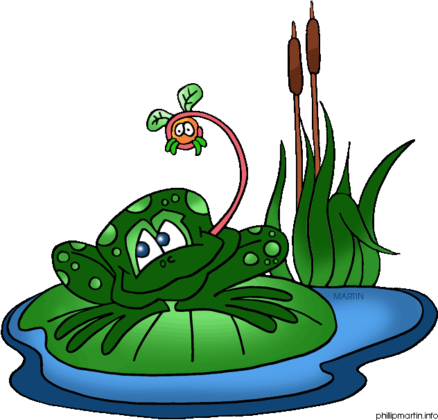 Pond Clipart Source Water - Frog On Lilly Pad Clipart (648x630)