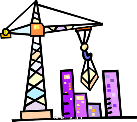 Construction Crane Royalty Free Vector Clip Art Illustration - Construction Crane Clipart (480x427)