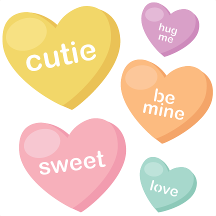 Candy Hearts Svg Cutting Files Valentine Svg Files - Candy Hearts Clip Art (432x432)