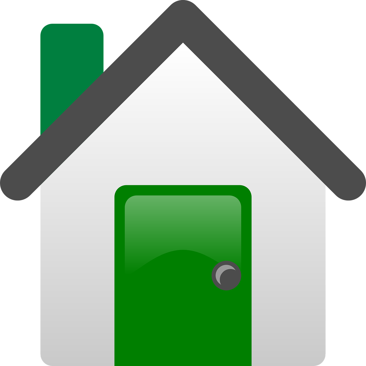 House Door Green Home Entrance Png Image - House Clip Art (1279x1280)