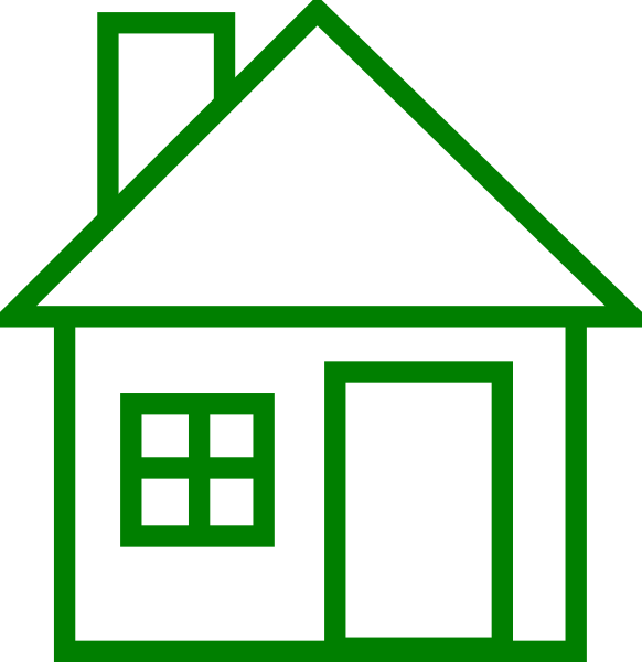 Black And White Outline House Clipart (582x600)