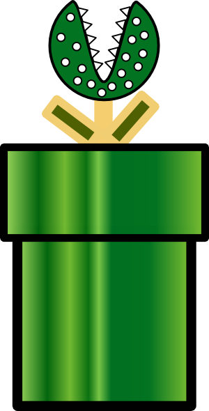 Mario Bros Clipart - Piranha Plant Mario Bros 1 Png (300x590)