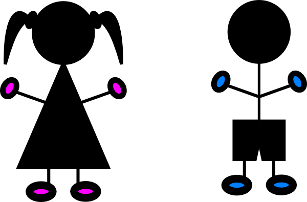 Toilet Signs Clipart - Boy And Girl Bathroom Signs (600x395)