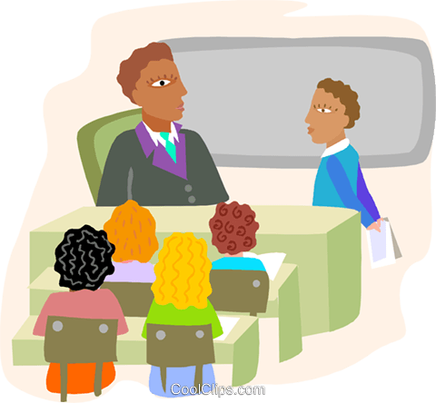 Classroom With Students And Teacher Royalty Free Vector - Word Problems With Extra Information (764x700)