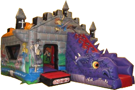 Mystical Camelot Combined Bouncy Castle & Slide - Castle (500x361)