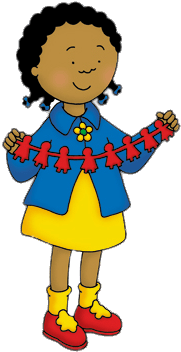 Caillou's Friend Clementine Paper Figures - Caillou Clementine (415x370)