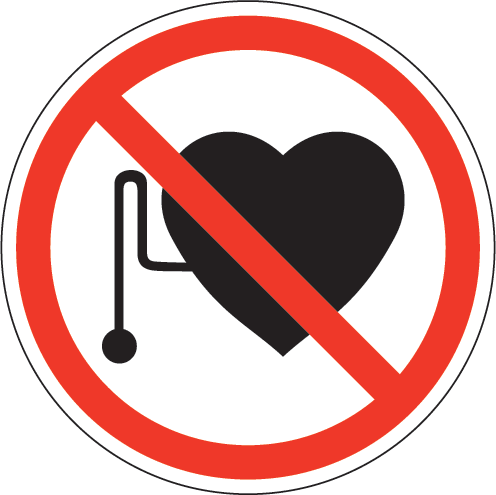 Prohibition Clipart - No Pacemaker Sign (496x495)