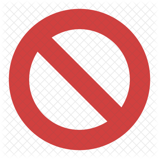 International Prohibition Sign Icon - Red Circle With Diagonal Line Transparent (512x512)