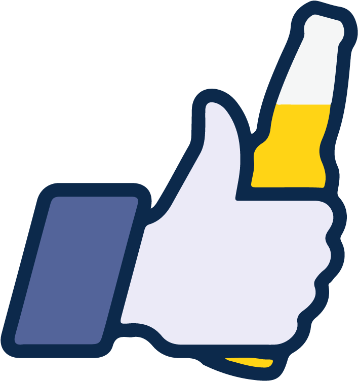 Facebook Like Beer Icon Vector Logo Thumbs Up Free - Facebook Beer (800x800)