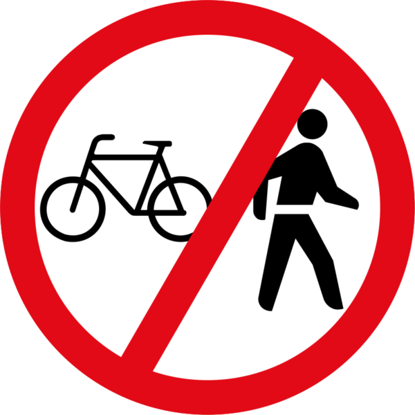 Cyclists & Pedestrians Prohibited - Fahrrad (600x600)