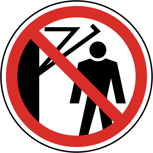 Do Not Stand Near Moving Arm Label - No Symbol (600x600)