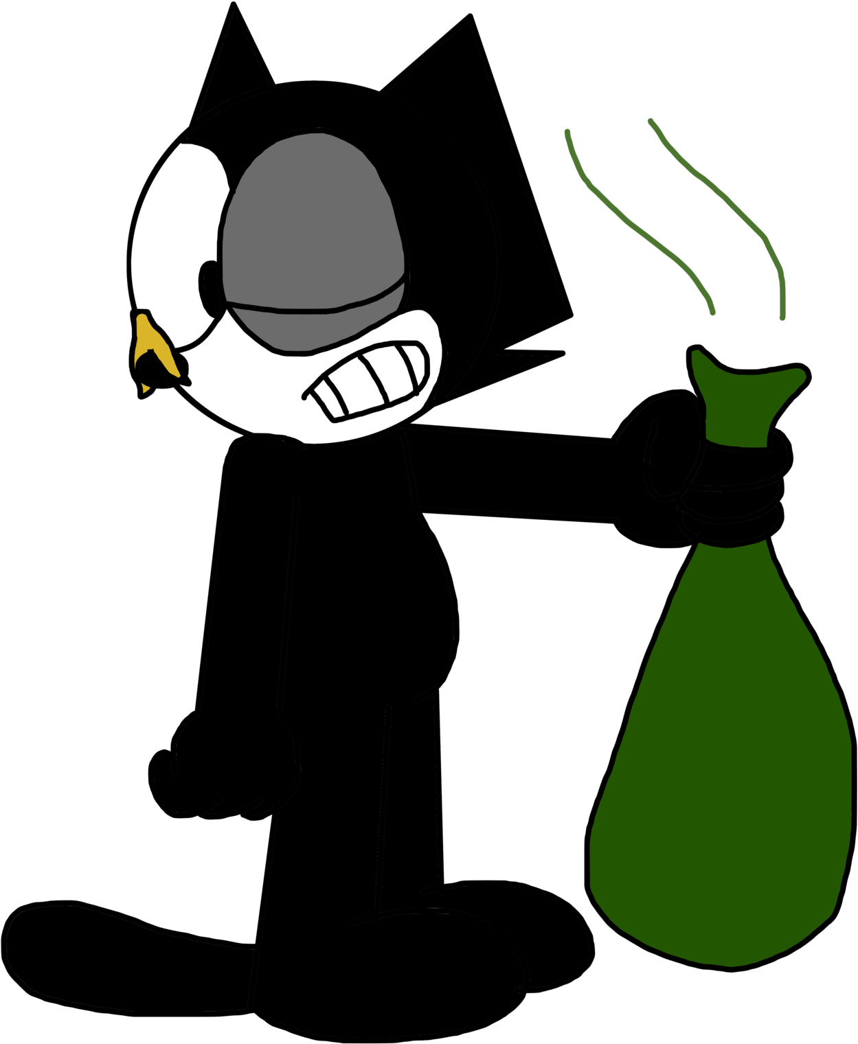 Felix With A Garbage Bag By Marcospower1996 - Bin Bag (1600x1600)