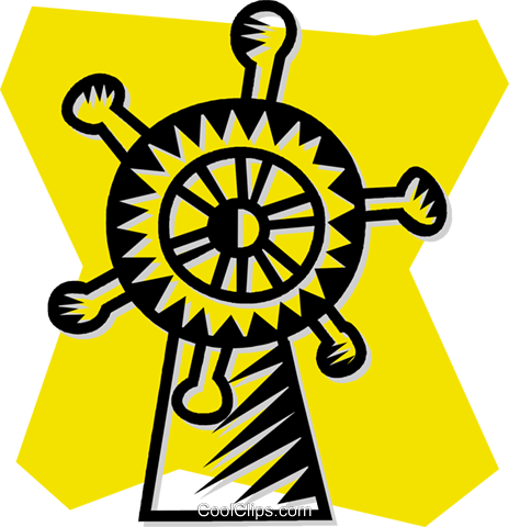 Captain's Wheel Royalty Free Vector Clip Art Illustration - Captain's Wheel Royalty Free Vector Clip Art Illustration (464x480)