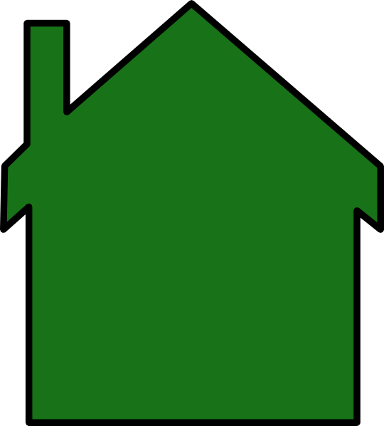 Dark Green House Clip Art At Clker - Green House Outline Clipart (540x598)