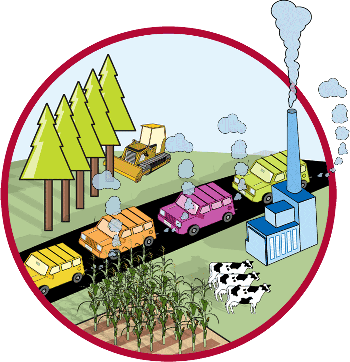 Removing Harmful Greenhouse Gases From The Air Using - Pollution From Cars And Factories (350x362)