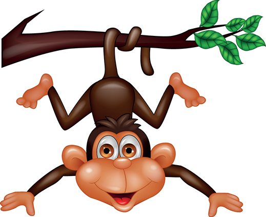 Monkey In A Tree Cartoon (519x423)