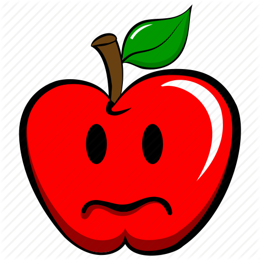 Sad Emoji Clipart Apple - Apples Cartoon (512x512)