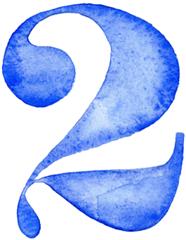 Watercolor Numbers - Number 2 Watercolour (380x340)