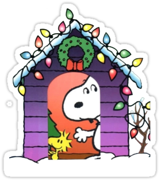 Snoopy & Woodstock - Snoopy Happy Holidays Gif (375x360)