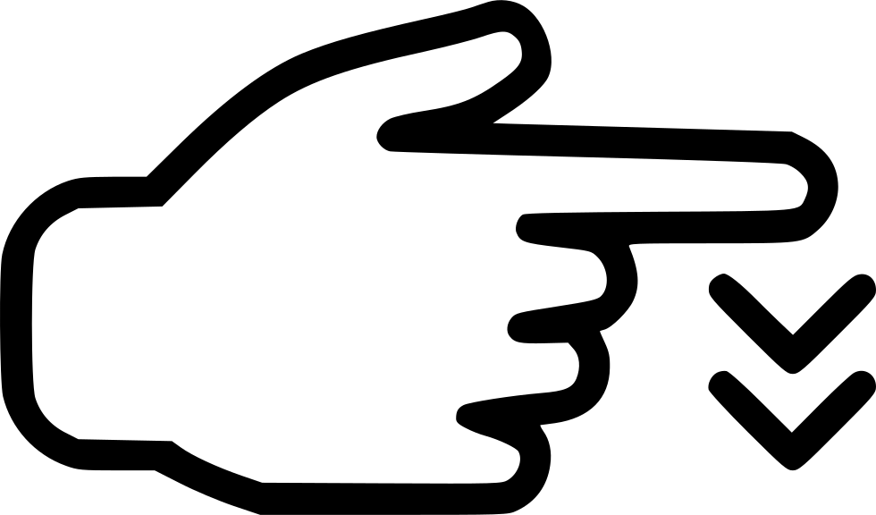 Touch Screen Swipe Hand Finger Down Svg Png Icon Free - Finger Pointing Free Icon (980x576)