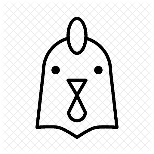 Chicken Icon - Chicken Face Icon (512x512)