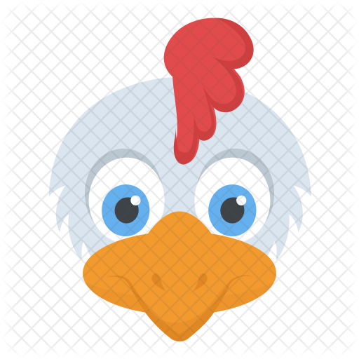 Chicken Head Icon - Cartoon Poultry Face (512x512)