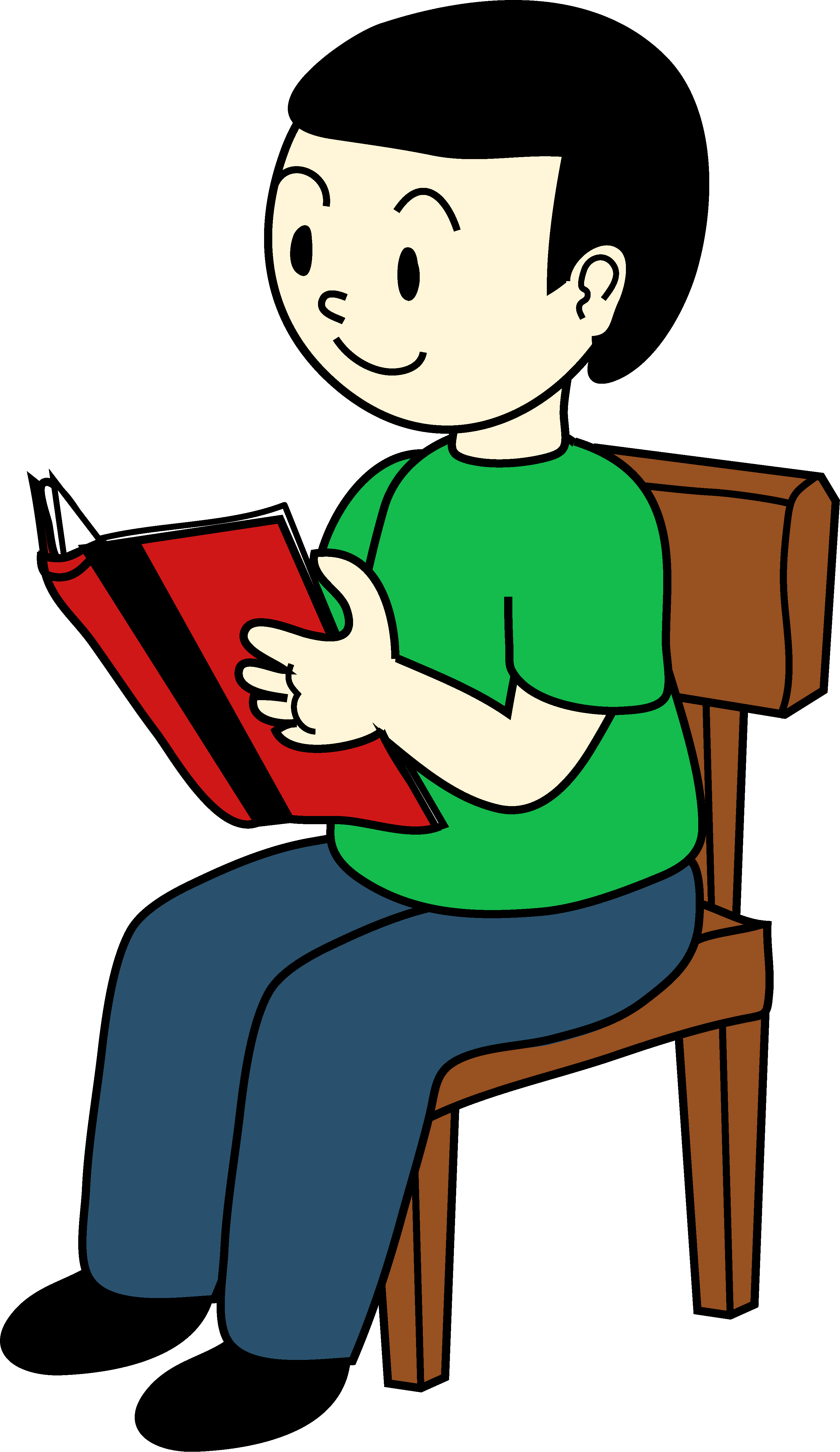 Clipart Student Sitting On Exercise Ball - Sat On A Chair (2974x5139)