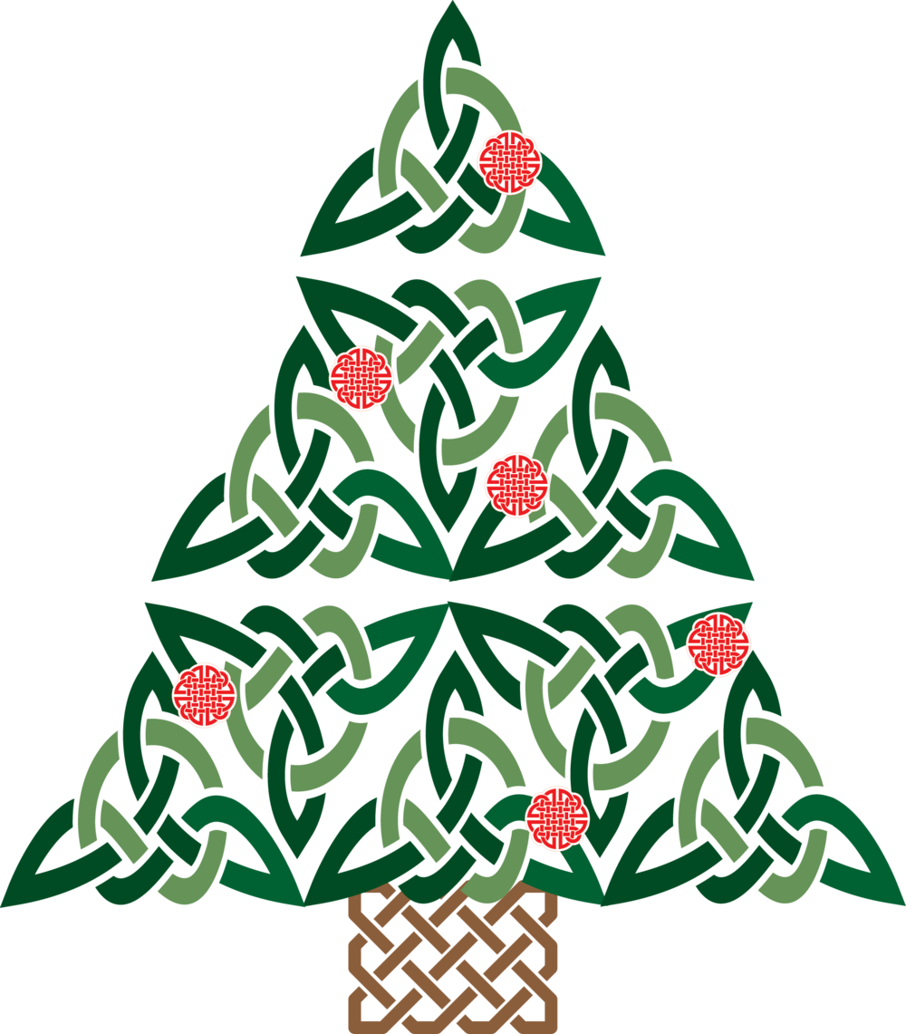 Flans Celtic Christmas Tree - Irish Christmas Decorations Png (1000x1141)
