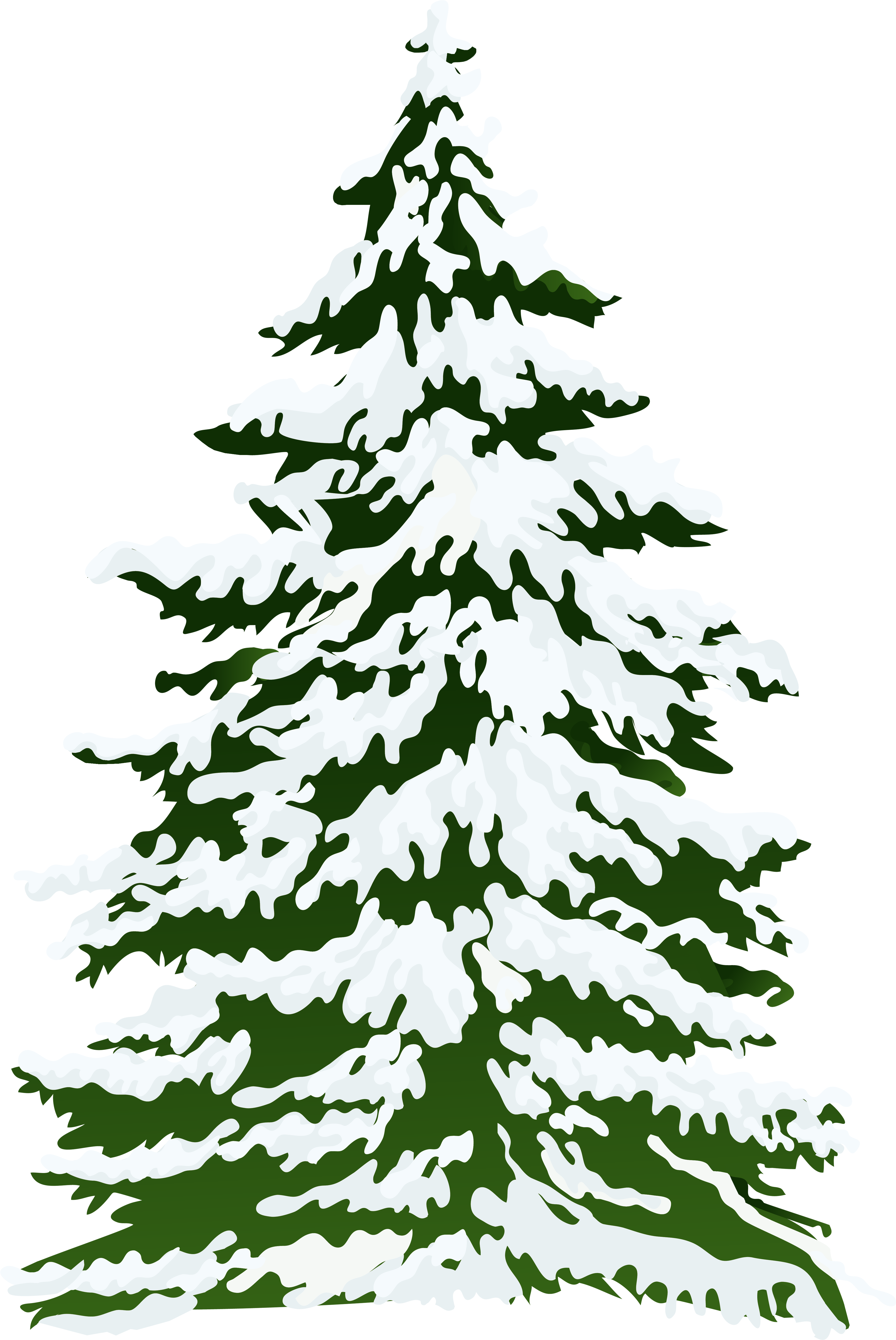 Snowy Tree Clip Art - Snow Pine Tree Png (4402x6386)