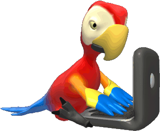 Animated Gif Parrot, Transparent, Vintage, Share Or - Parrot Typing Gif (390x312)