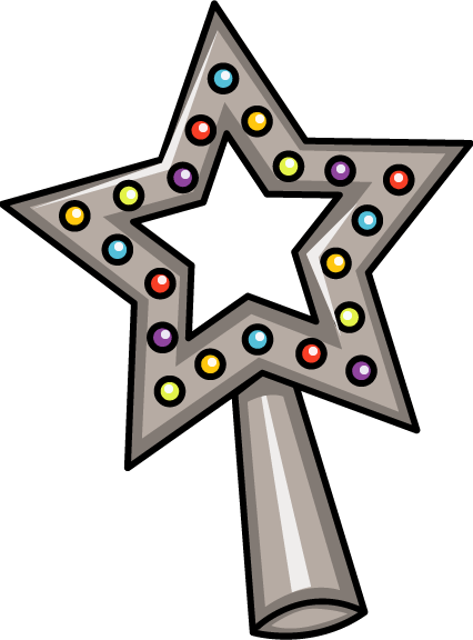 Star For Top Of Christmas Tree Clipart - Clip Art Christmas Tree Star (426x576)