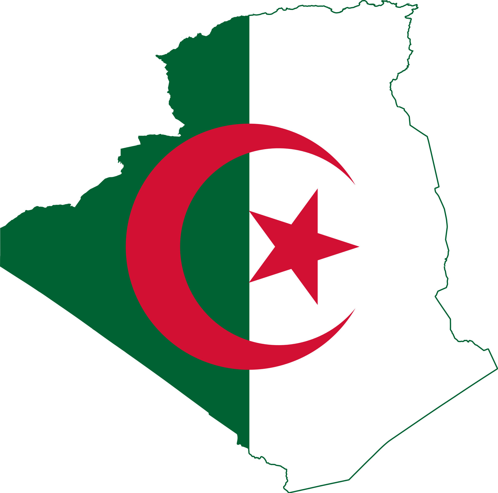 Open - Algeria Flag And Map (2000x1980)