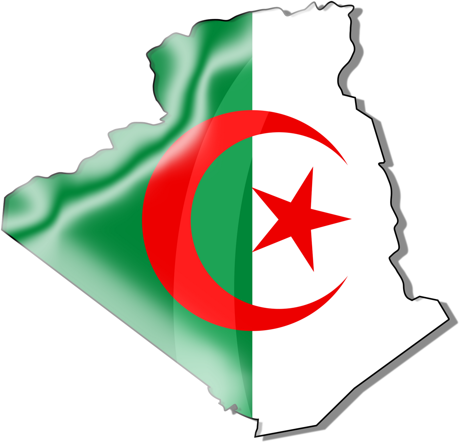 Glossy Graphic Flag Of Algeria - Algeria Flag (1600x1555)
